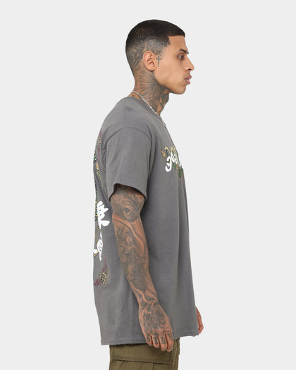 Goat Crew Sleeping Dragons T-Shirt Charcoal