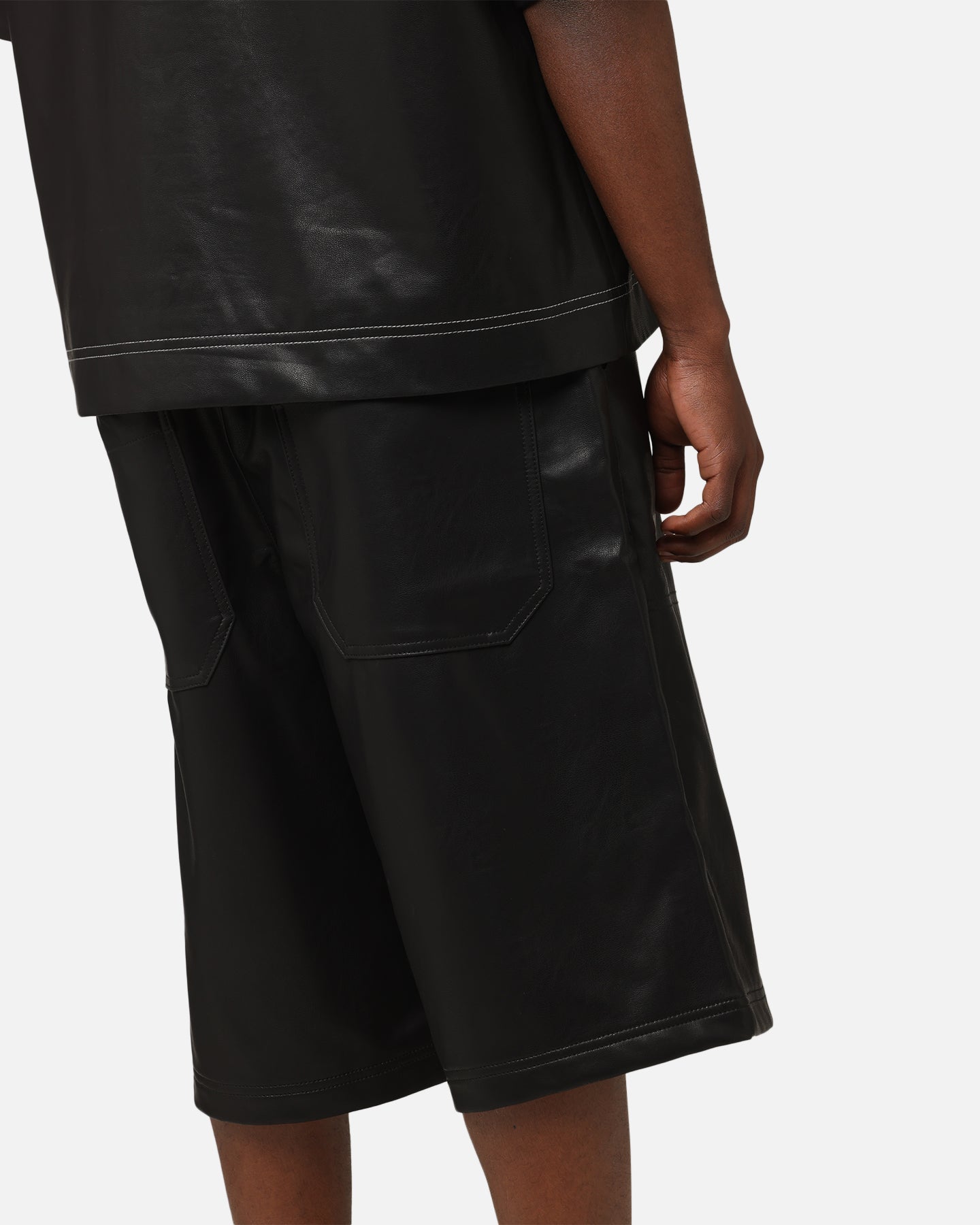 Loiter Motor PU Leather Shorts Black | Culture Kings US