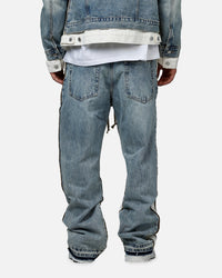 MNML Ultra Baggy Border GN8 Denim Jeans Blue/White
