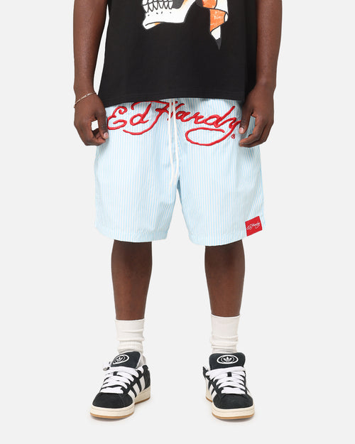 Ed Hardy Beach Shorts Blue Stripe