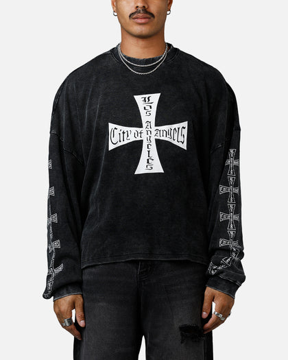 MNML Washed Chopper Thermal Long Sleeve T-Shirt Washed Black