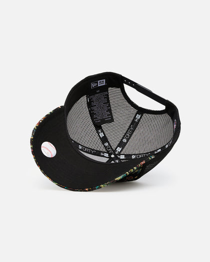 New Era Houston Astros 'Black Floral Tapestry' 9FORTY A-Frame Trucker Snapback Tapestry