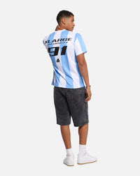 X-Large Slanted Football T-Shirt Blue/White