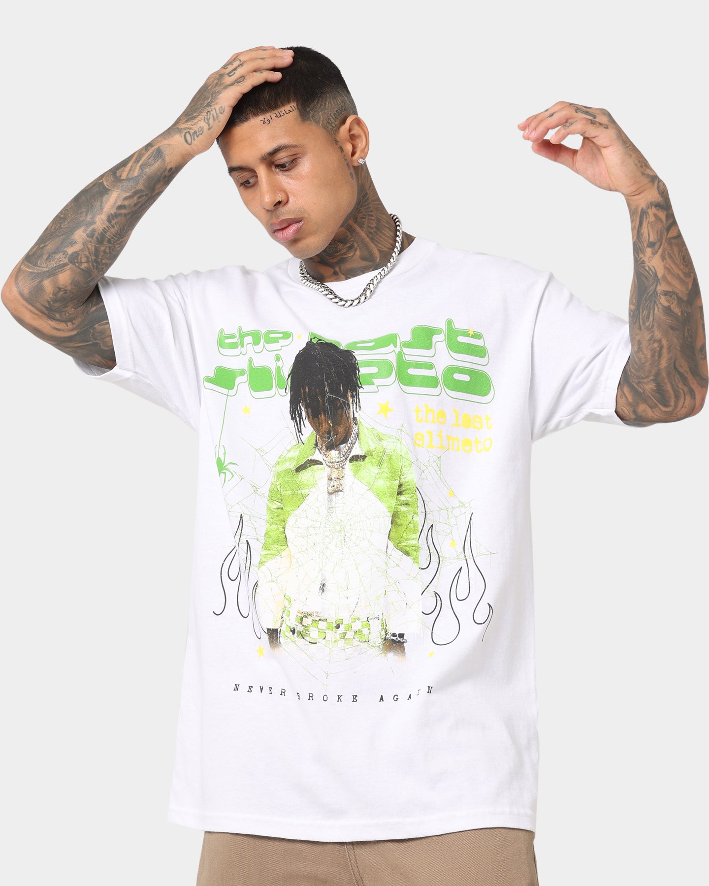 NBA Youngboy Lime Spider T-Shirt White | Culture Kings US