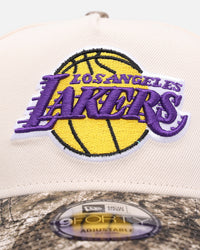 New Era Los Angeles Lakers 'Realtree Visor' 9FORTY A-Frame Snapback Cream/Camo