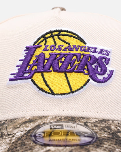 New Era Los Angeles Lakers 'Realtree Visor' 9FORTY A-Frame Snapback Cream/Camo