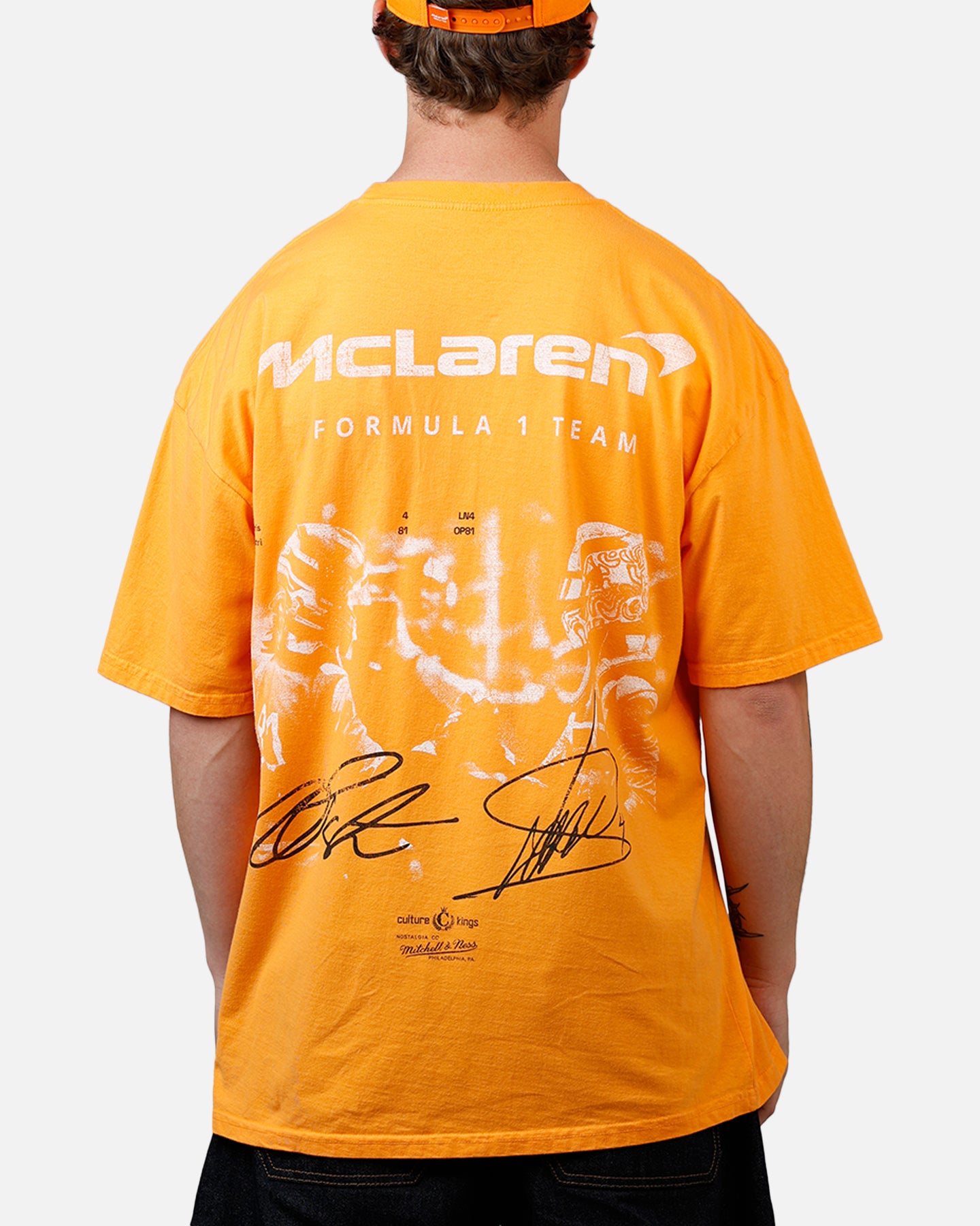 Klang ruler クラングルーラー odyssey XL Tシャツ Culture Kings X McLaren F1 Oscar & Lando T-Shirt Orange | Culture