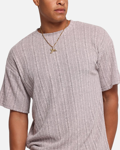 XXIII Rib Knit T-Shirt Pink Marle