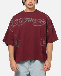Ed Hardy Cyber Rhinestone T-Shirt Plum