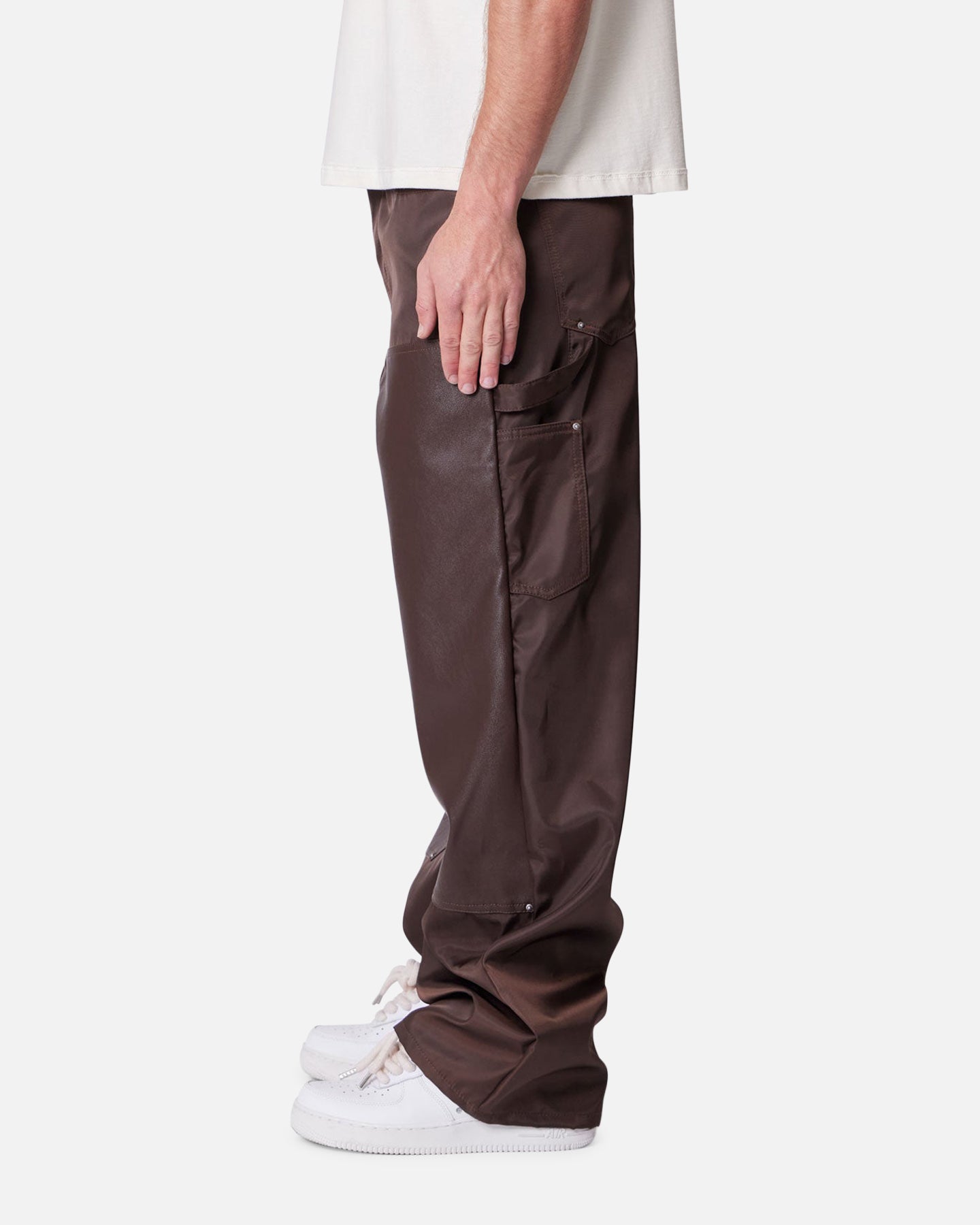 MNML Baggy Nylon Carpenter Pants Brown | Culture Kings US
