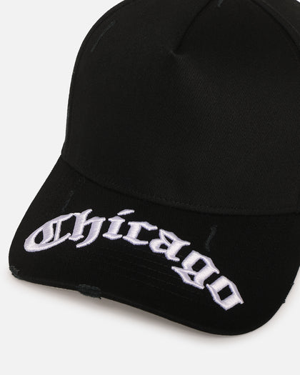 47 Brand Chicago White Sox 'Destruct Gothic Visor' 47 Offside Strapback Black/Black