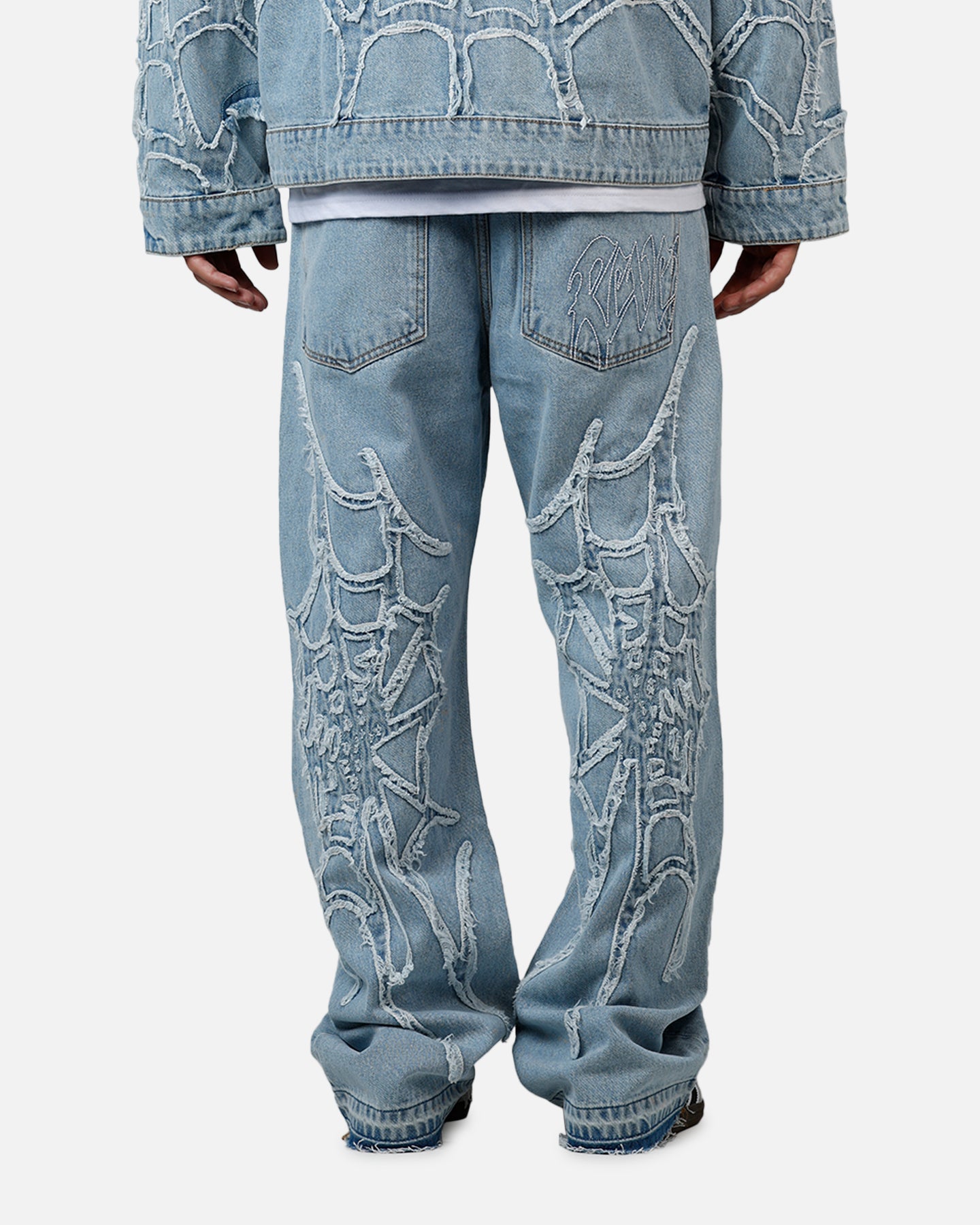 Revenge Spider Web Denim Pants Blue | Culture Kings US