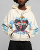 Loiter Hearts Zip Hoodie Off White
