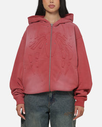 73Studio Marvel Spider-Man Battle Torn Zip Hoodie Washed Red