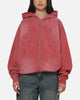 73Studio Marvel Spider-Man Battle Torn Zip Hoodie Washed Red