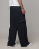 American Thrift Cargo Wide Leg Track Pants Washed Black