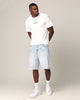 Saint Morta Inferno Baggy Denim Shorts Blue Acidwash