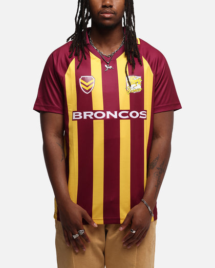 Bleacher Athletic Brisbane Broncos NRL 1908 Collared T-Shirt Official Team Colour