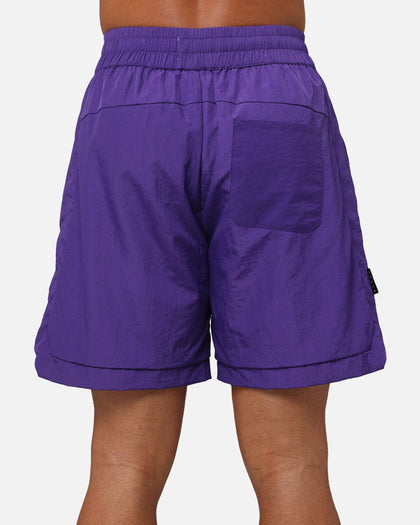 Saint Morta Gothic Monogram Nylon Shorts Purple
