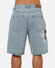 Von Dutch Skull Jean Shorts Mid Blue Denim