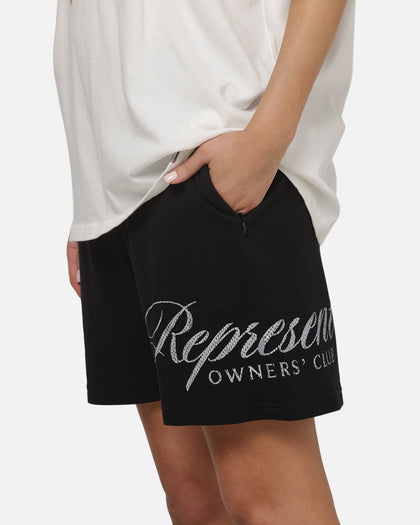 Represent Owners Club Script Mesh Shorts Black