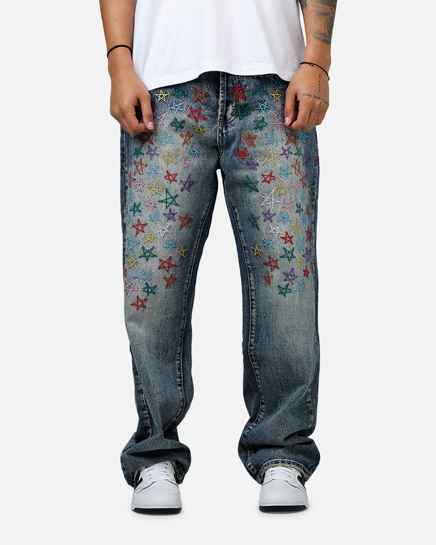 MNML Ultra Baggy Star Denim Jeans Vintage Blue | Culture Kings US