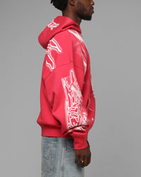 Loiter Dog Pound Airbrush Zip Hoodie Pink