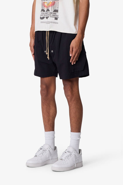 MNML Mesh Mud Cargo Shorts Black