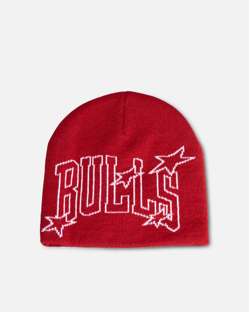 Mitchell & Ness Chicago Bulls Outer Limits Skull Beanie Red