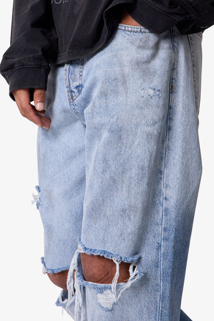 MNML Painter Kick Flare Denim Blue