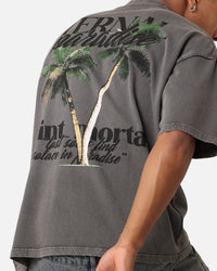 Saint Morta Paradise Mock Neck T-Shirt Washed Charcoal