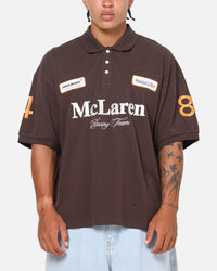 Mitchell & Ness X Mclaren Heritage Boxy Polo Shirt Chocolate