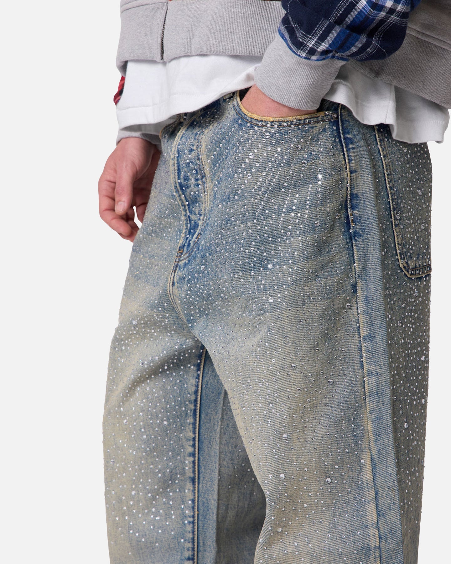 MNML Ultra Baggy Gem Denim Jeans Blue | Culture Kings US