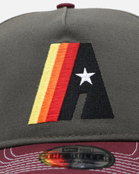 New Era Houston Astros 'Contrast Visor' Pre-Curved Golfer Snapback Moss/Maroon
