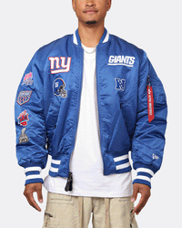 New Era X Alpha Series X NFL New York Giants MA-1 Bomber Jacket Royal/Red