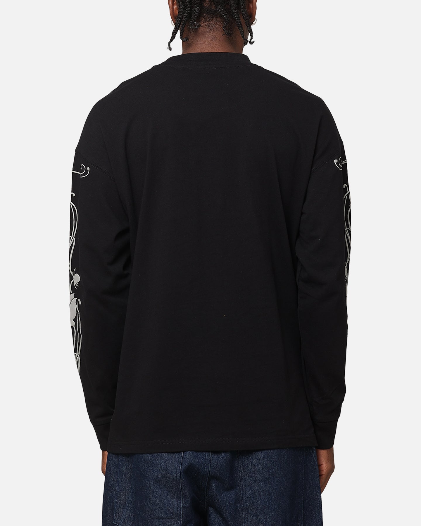Carre Floral Oversized Long Sleeve T-Shirt Black | Culture Kings US