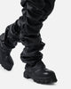 MNML Stacked Leather Pants Black