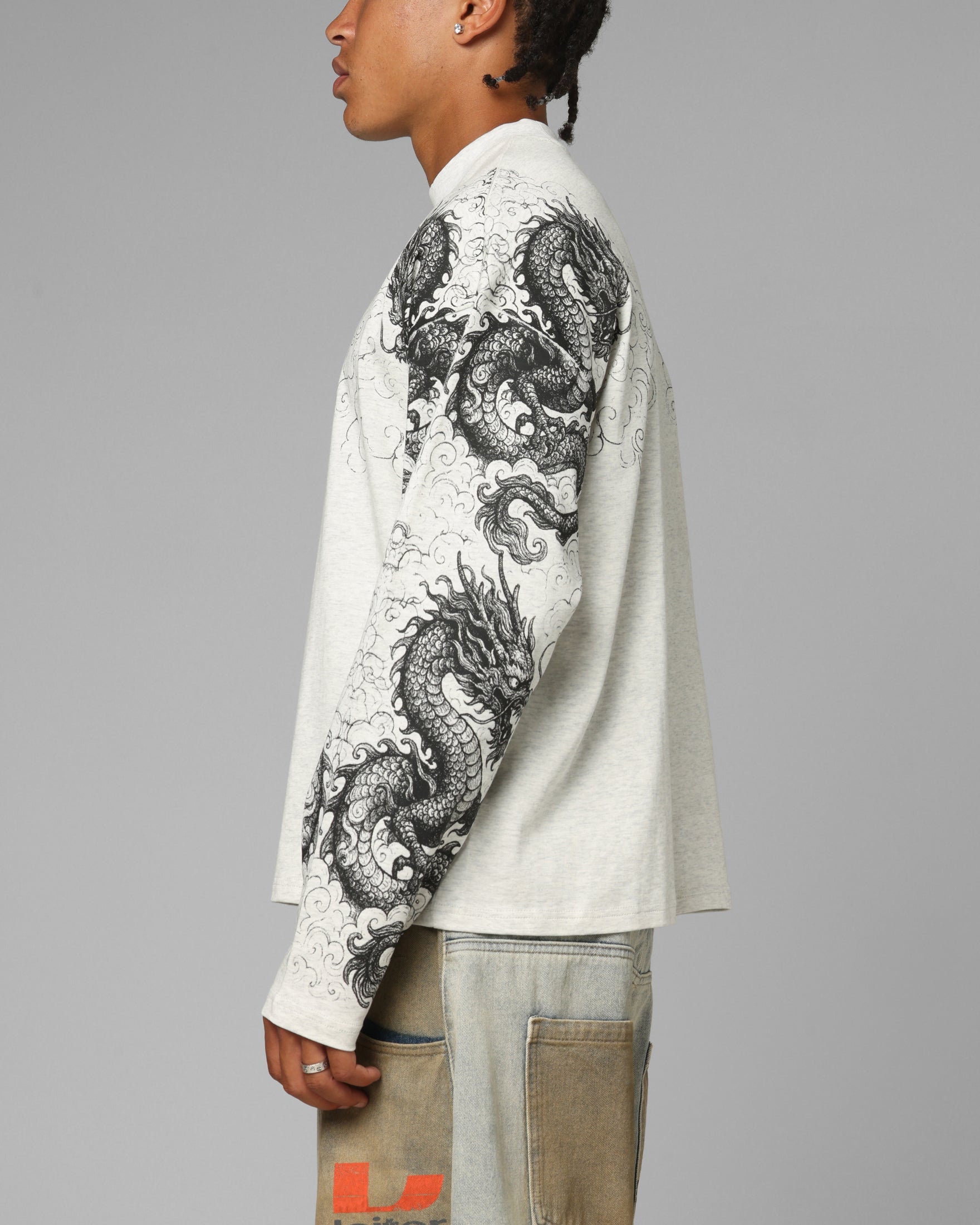 Loiter Dragon Tattoo Long Sleeve T-Shirt White | Culture Kings US