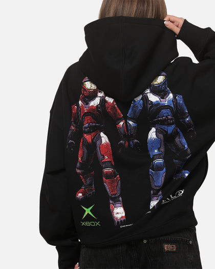 73Studio X Halo Xbox Red Vs Blue Split Hoodie Black