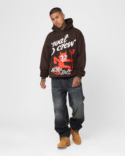 Goat Crew Born Evil Hoodie Brown