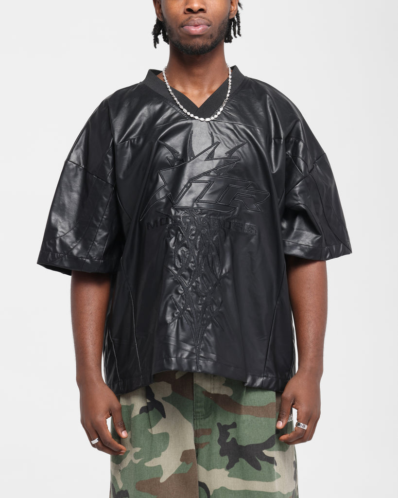 フリーメイソン 刺繍 ゲームシャツ フットボール リンガー 黒 XL 秘密結社 Loiter Vegan Leather Football Top Black | Culture Kings US