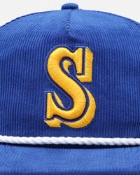 New Era Seattle Mariners 'Throwback Corduroy' Golfer Snapback Royal