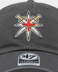 47 Brand Las Vegas Golden Knights 47 Clean Up Strapback Charcoal