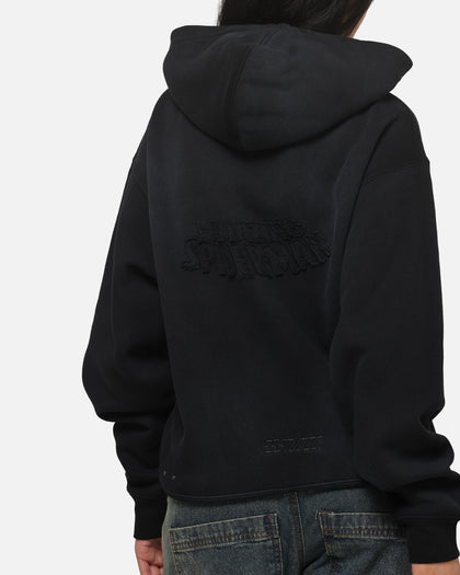73Studio Marvel Spider-Man Battle Torn Zip Hoodie Washed Black