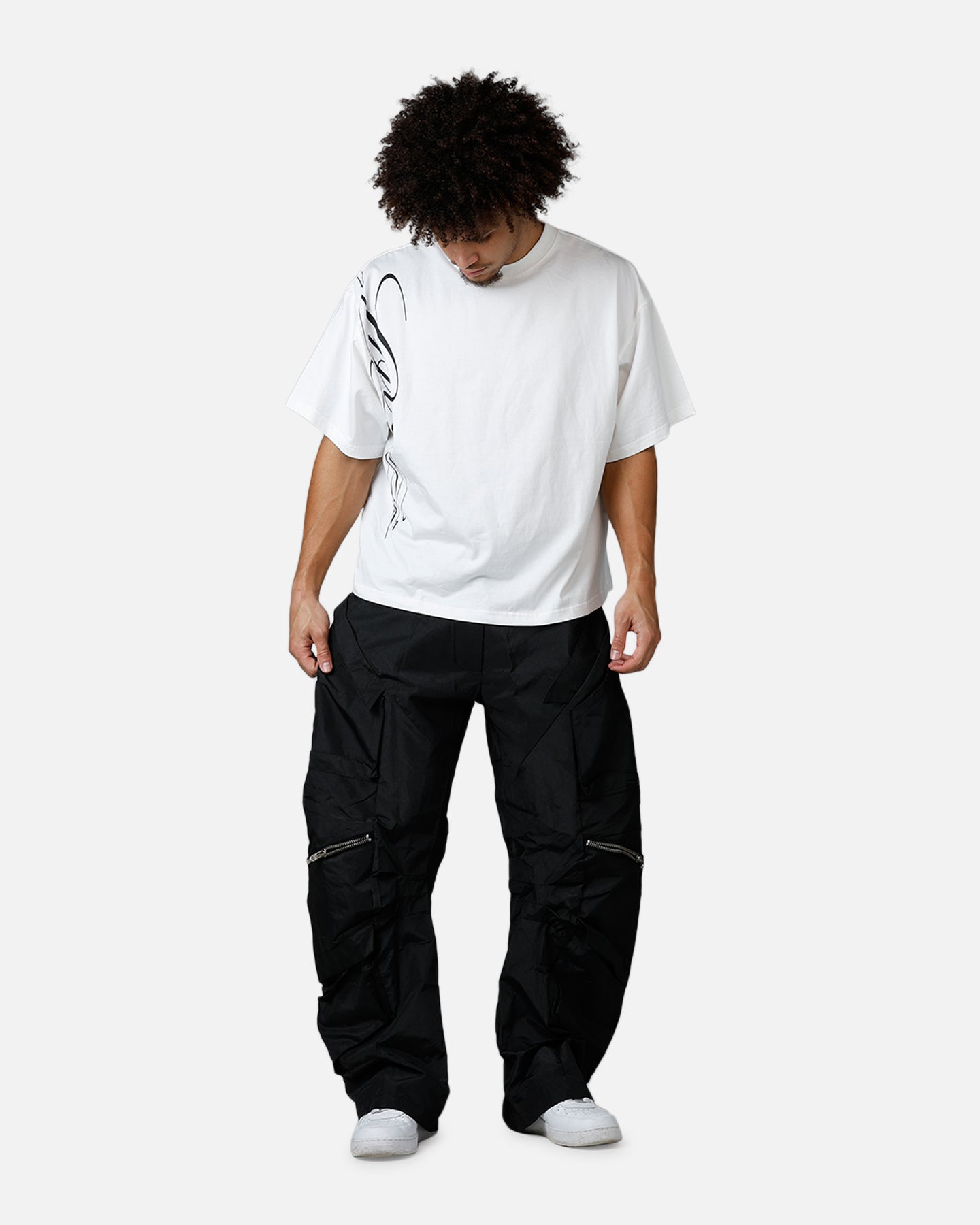 MNML Zip Cargo Tech Pants Black | Culture Kings US