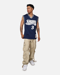 Mitchell & Ness Philadelphia 76ers Allen Iverson 2000-01 College Twist Swing Jersey Navy/White