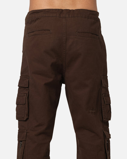 Saint Morta Modern Utility Cargo Pants Washed Brown
