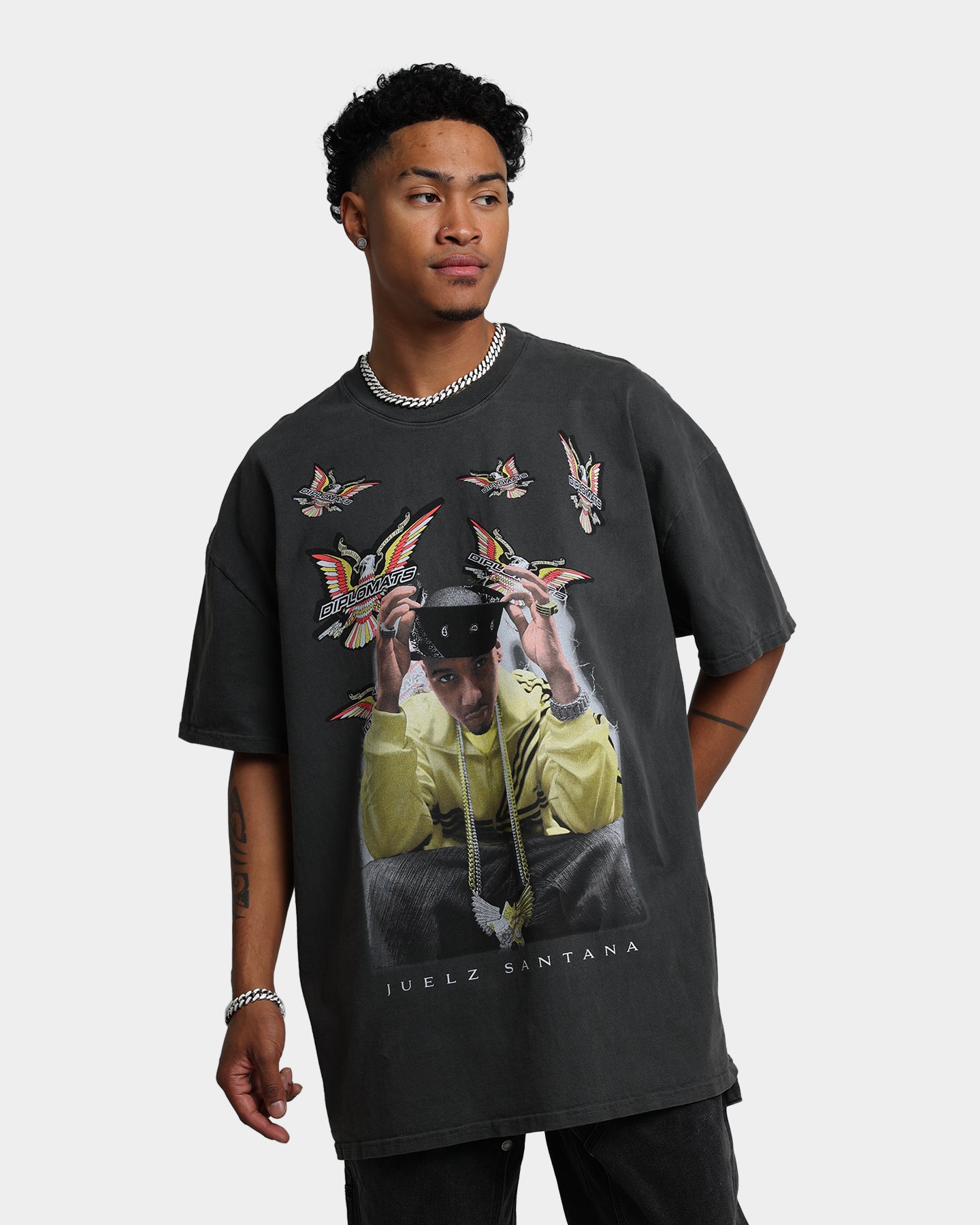 【超希少 3XL】00s Dipset Tシャツ DIPLOMATS ハーレム Dipset USA X Diplomats Juelz Santana Vintage T-Shirt Vintage Black