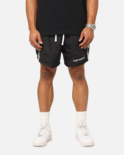 Saint Morta Official Panelled Beach Shorts Black/Stone