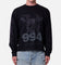 MNML Crossbone Gemmed Long Sleeve T-Shirt Washed Black